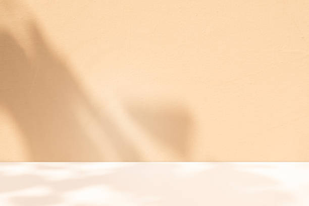 istock Studio style background wall decoration presentation uses white and beige tones. with shadows cast from a nearby window, concept creating a decorative 2182975860