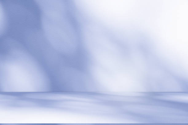 istock Wall interior background, studio, and backdrops show products. with shadow from window color white and blue light. background for text insertion and presentation of product 2182975871