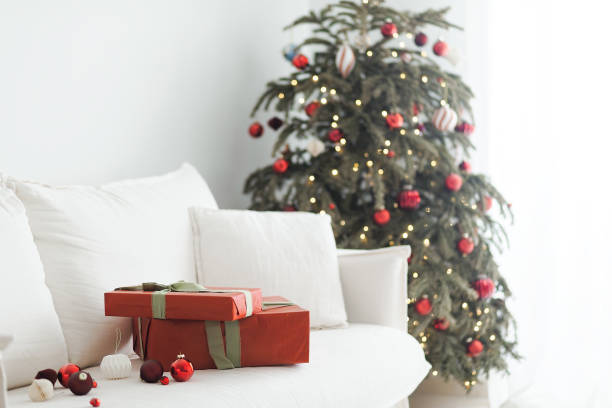 istock Red Christmas Decor Collection. Home Interior 2182978373