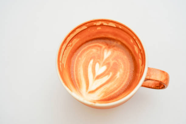 Empty coffee cup after drink. Coffee that is drunk until only coffee stains remain.