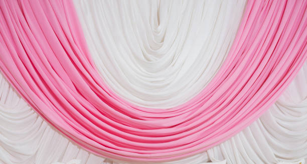 istock White and pink curtains are suitable as a background. 2182980354