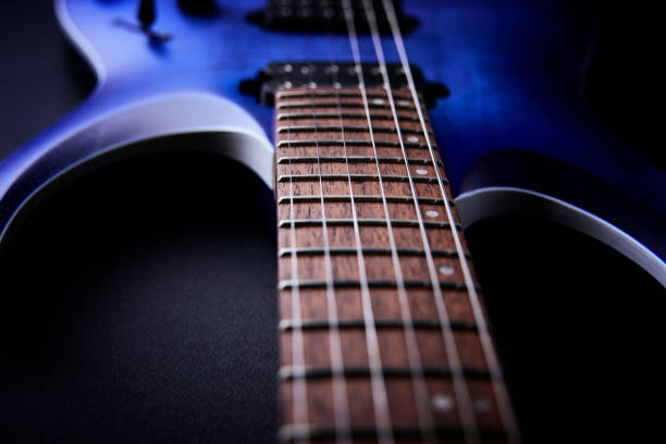 istock Fretboard of modern electric guitar. Close up. 2182985001