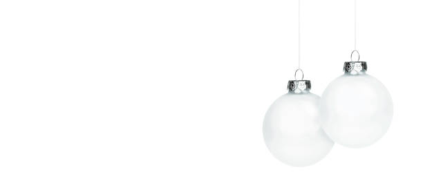 istock White Christmas bauble against a white background 2182988165