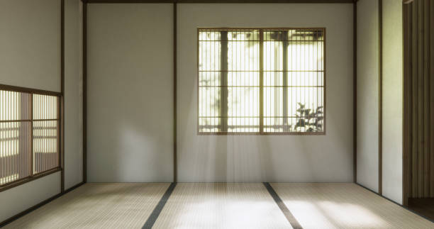 istock Muji style Empty modern japanese room minimal. 2182989317