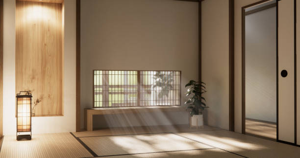 istock Muji style Empty modern japanese room minimal. 2182989352