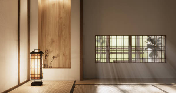 istock Muji style Empty modern japanese room minimal. 2182989354