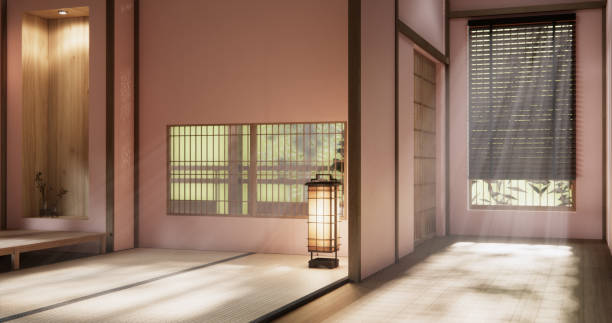 istock Muji style Empty modern japanese room minimal. 2182989369
