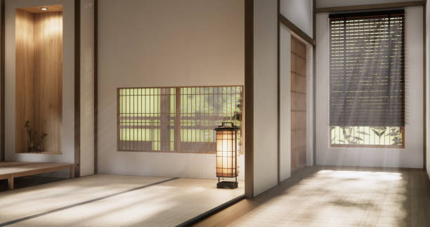 istock Muji style Empty modern japanese room minimal. 2182989370