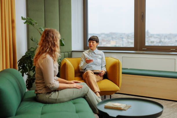 istock Businesswoman holding a job interview 2183004120
