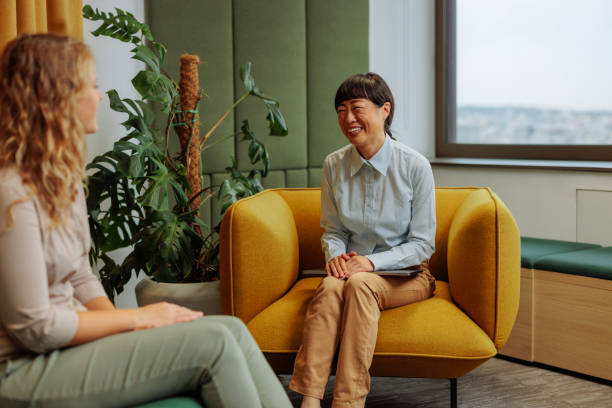 istock Asian manager interviewing a blonde lady for a job 2183004128