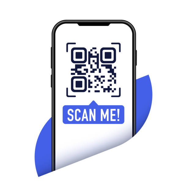 QR Code. Scanning qr code, barcode with smartphone. Scan me. Qr code for payment for mobile app, ecommerce. Vector illustration QR Code. Scanning qr code, barcode with smartphone. Scan me. Qr code for payment for mobile app, ecommerce. Vector illustration scanning card with phone stock illustrations