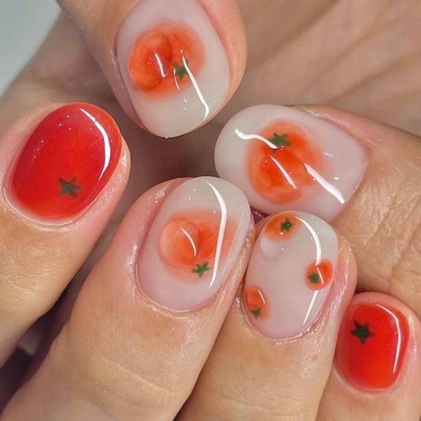 Creative nail art featuring intricate designs, vibrant colors, and unique patterns. Perfect for beauty and fashion photography, showcasing trends in nail designs and the artistry of manicure techniques.