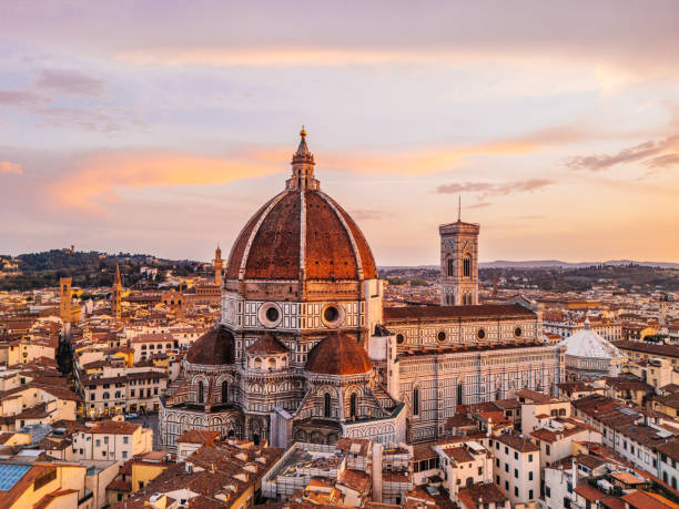 istock Florence cathedral and giotto's campanile glowing at sunset 2183010386