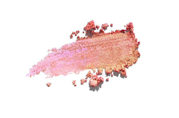 istock Eye shadow or blusher pink fuchsia shimmer colored texture background light white isolated background 2183010665