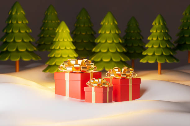 istock Cartoon style Christmas theme picture, 3d rendering 2183012596
