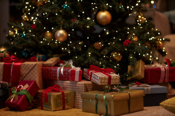 istock Closeup Christmas Gifts Under Christmas Tree 2183012756