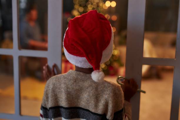 Back View of Child Looking for Santa