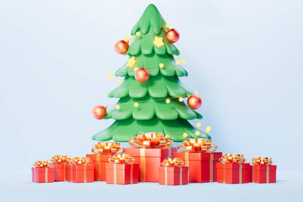 istock Cartoon style Christmas theme picture, 3d rendering 2183012893
