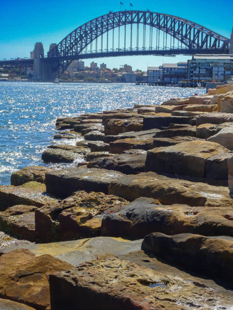 Sydney, Australia - July 10, 2016: Sydney Harbour Bridge and Barangaroo Reserve