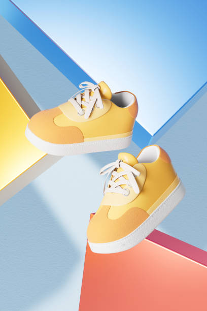 cartoon style sneakers shoes,3d rendering