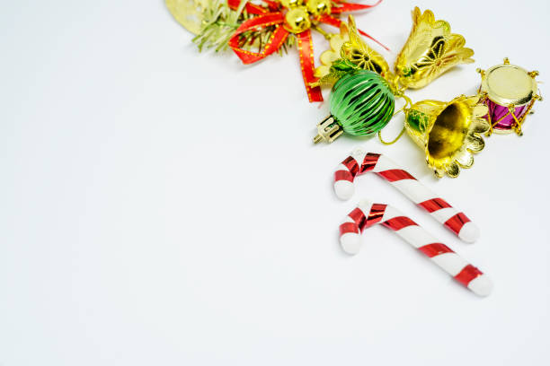 istock Christmas composition. Christmas gifts, ornaments with copy space for your text 2183016759