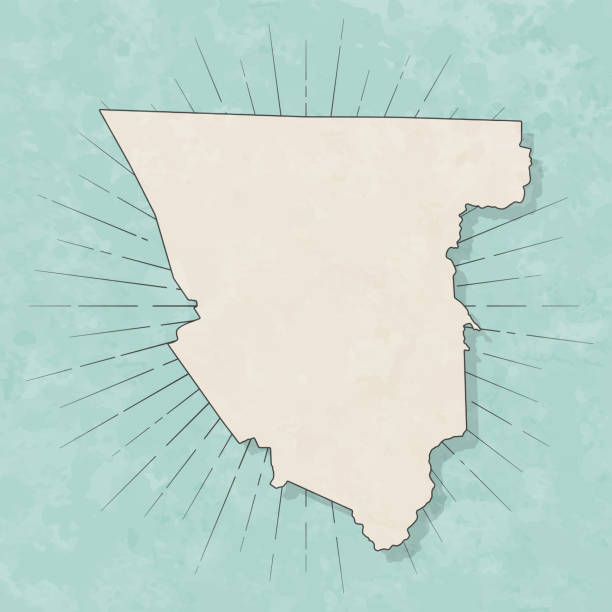 Map of Scott County - Tennessee, in a trendy vintage style. Beautiful retro illustration with old textured paper and light rays in the background (colors used: blue, green, beige and black for the outline). Vector Illustration (EPS file, well layered and grouped). Easy to edit, manipulate, resize or colorize. Vector and Jpeg file of different sizes.