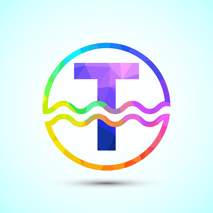 T In Circle English Alphabet T In A Circle With Water Waves Water Wave Logo Design ...