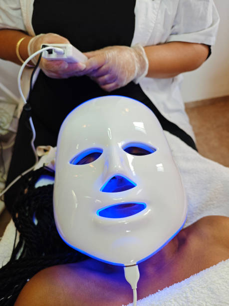 istock Advanced LED Facial Treatment with Blue Light Mask. 2183022705