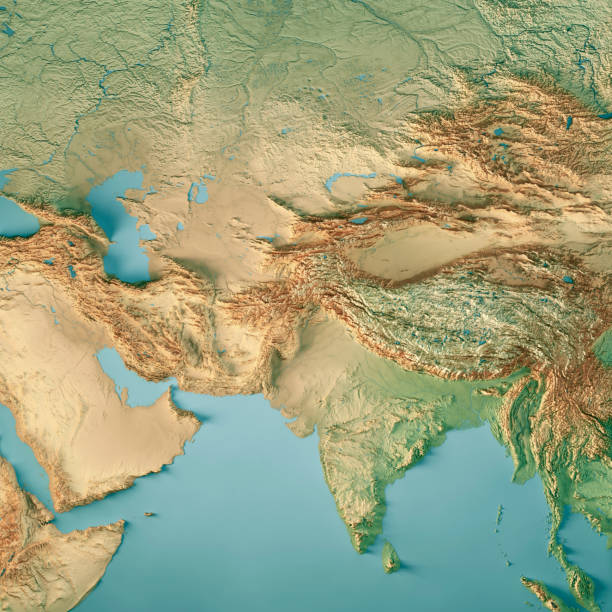istock Central And South Asia Topographic Map 3D Render Color 2183030062