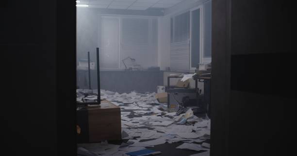 istock Crime scene of bank robbery at night or murder case 2183030334