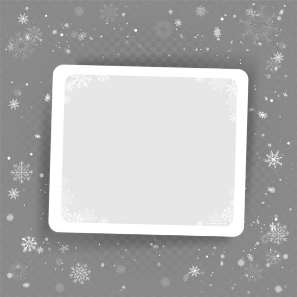 šablona fotorámečku christmas snowy momentka - blizard fotky stock ilustrace