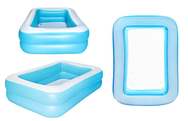 istock Collection set blue inflatable pool isolated on white background with clipping path 2183037108