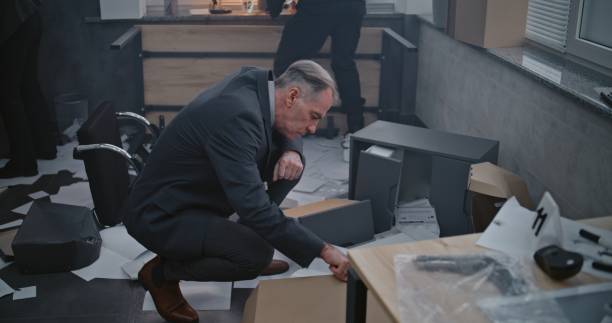 istock Office robbery or murder case: Crime investigation team working 2183037475