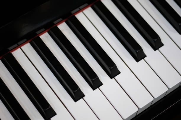Close-up Piano. Music and learning concept.