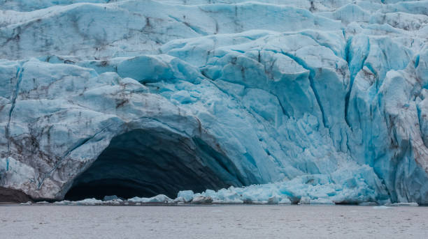 Majestic Esmark Glacier in Svalbard showcasing striking blue ice and rugged formations