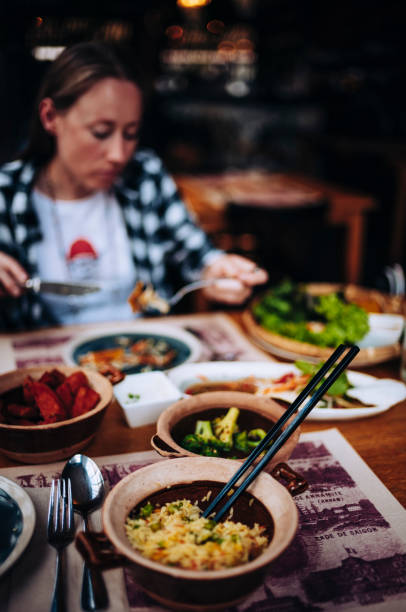 istock Enjoying vegetarian food in a restaurant 2183048679