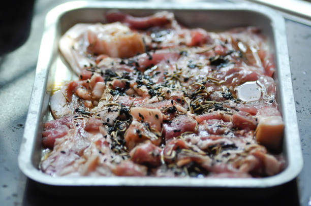sliced pork for cook , raw pork or sliced pork or Marinated pork for cook
