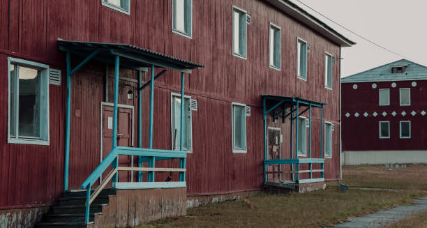 istock Exploring the historical architecture of Pyramiden in Svalbard on an overcast day 2183051429