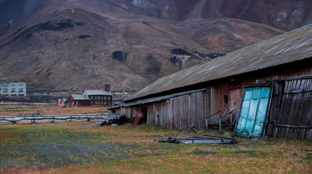 istock Abandoned buildings in Pyramiden, Svalbard showcasing Arctic decay during twilight hours 2183051538