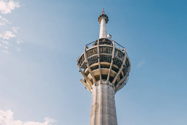 istock A broken structure from the 90s, the Fruska Gora broadcasting TV tower remains an architectural relic in the serene park in Serbia 2183054445