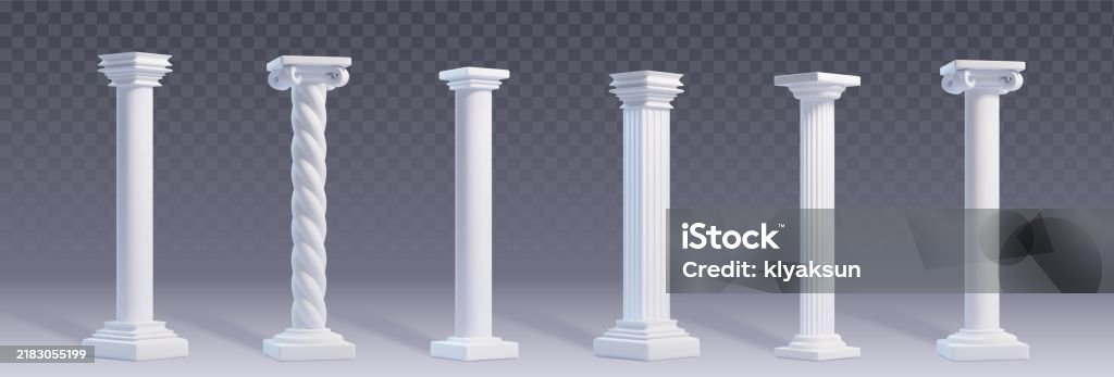 Roman Column Graphics Ancient White Marble Roman Column Stock Illustration - Download Image ...