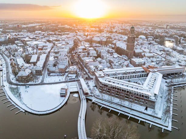 istock Zwolle downtown district during a cold winter morning seen from above 2183055312