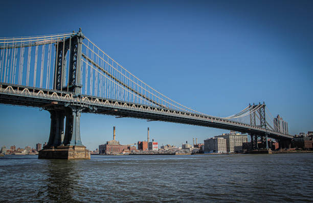 Manhattan bridge by night, toned image