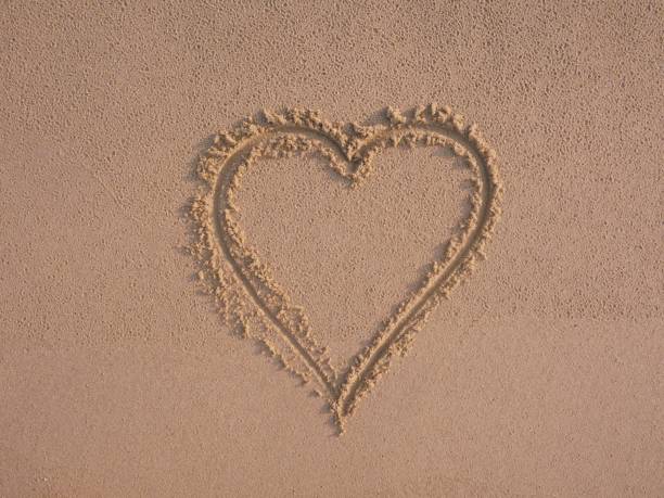 istock A heart shape drawn in the sand 2183057878