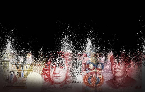 istock Global financial crises concept of exploding money 2183063988