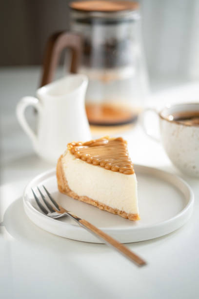 istock Cheesecake slice with caramel sauce 2183067157