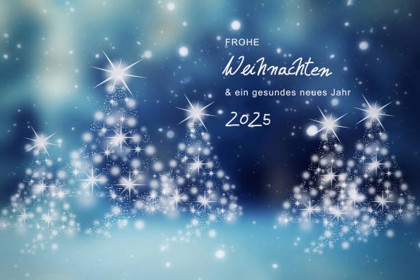 istock christmas background with Christmas trees and lights 2183070293