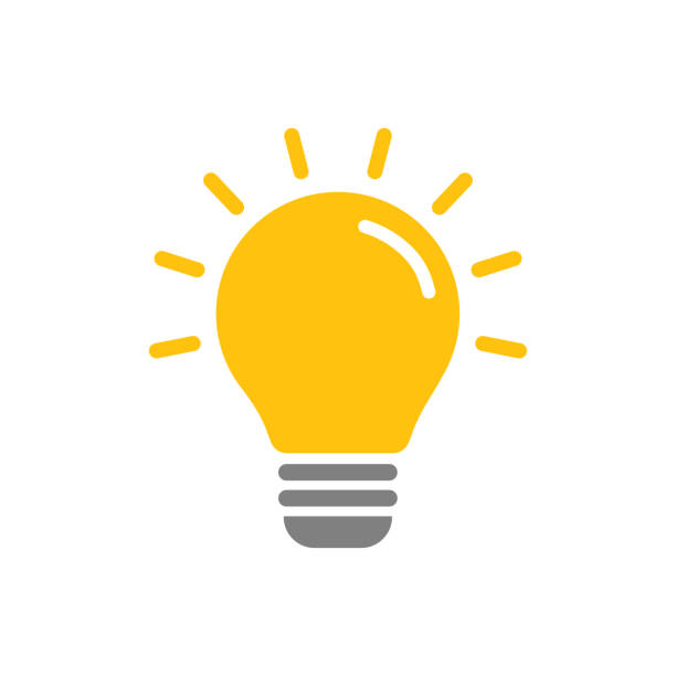 illustrations, cliparts, dessins animés et icônes de ampoule avec des rayons. lampe électrique d’éclairage. idée créative, solution, concept de pensée - ampoule électrique