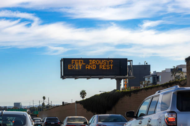 istock Highway sign about drowsy driving 2183083649