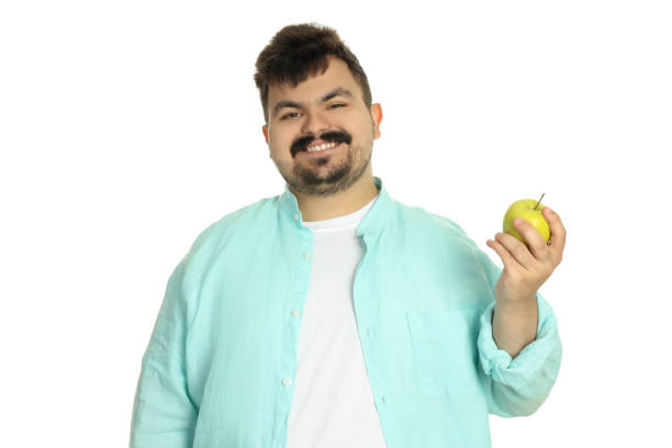 istock Concept of people, young fat man isolated on white background 2183088330